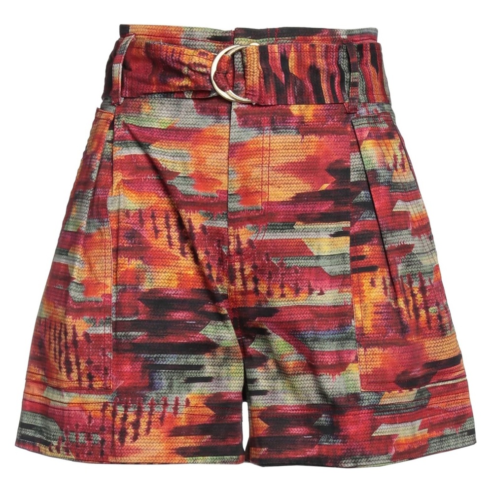 CHUFY Nino Belted Chevron Paper Bag Shorts - Picture 2 of 9